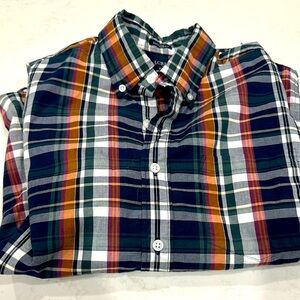 J Crew Men’s Slim untucked, flex washed M plaid button down shirt.